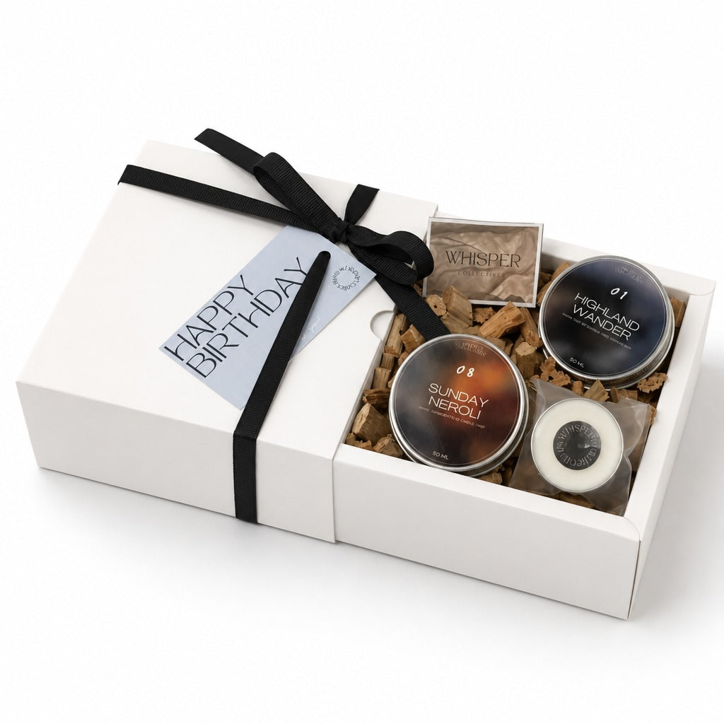 Scented Candle Gift Set — open box white studio