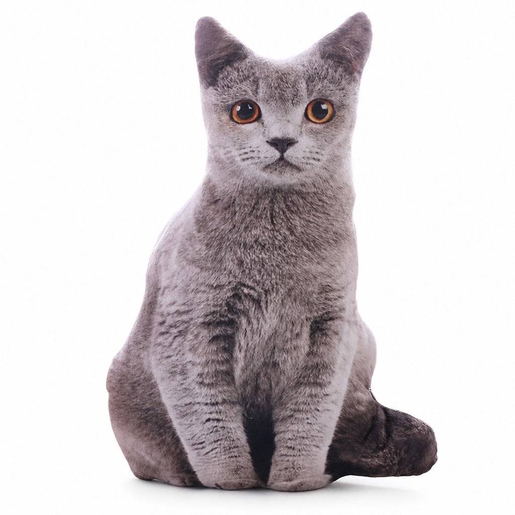 3D Cat Plush Pillow — white