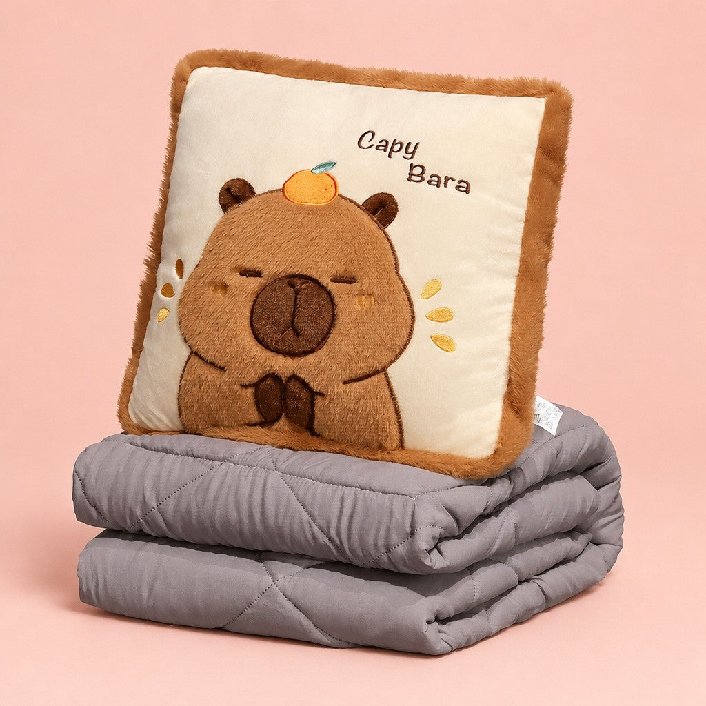 Capybara Pillow and Duvet — blush