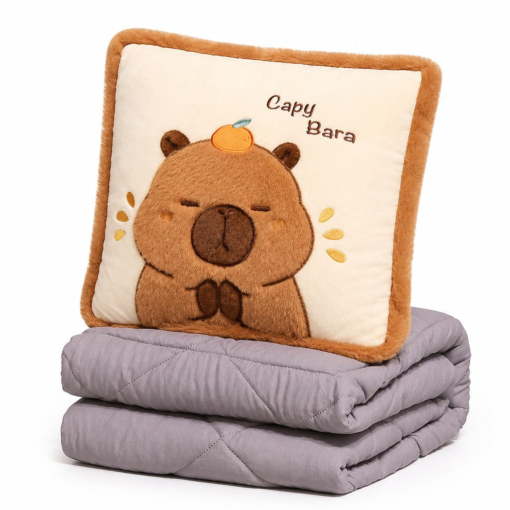 Capybara Pillow and Duvet — white