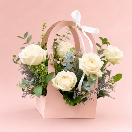 Creamy Bliss Basket blush background
