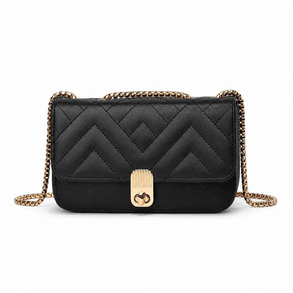 Compact Stylish Crossbody Bag — Black