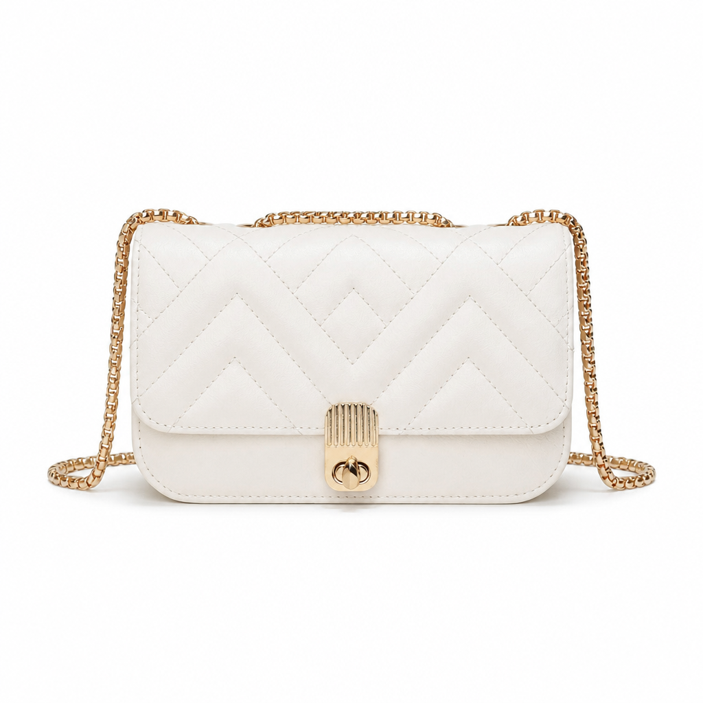Compact Stylish Crossbody Bag — White