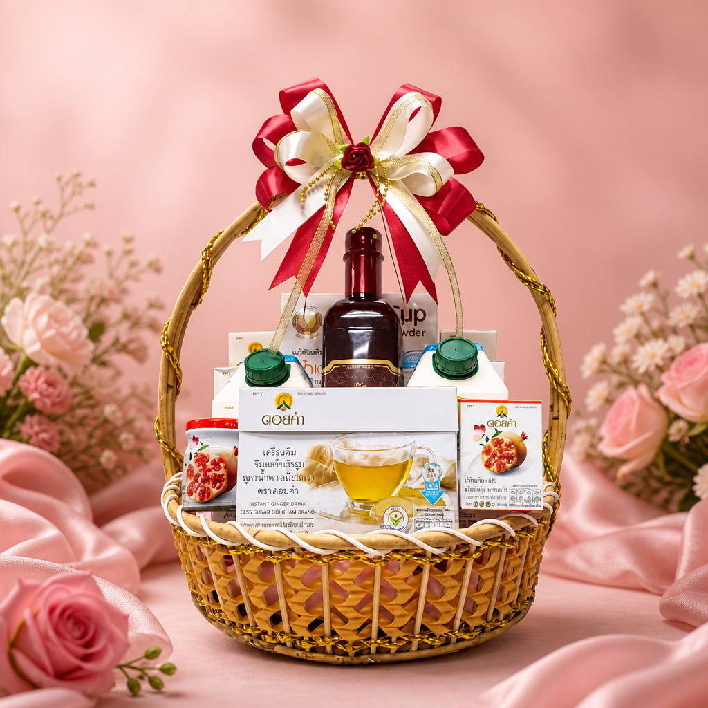 Doikham Wellness Gift Hamper — blush background
