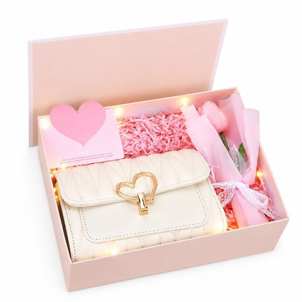 Handbag, Flower & Mini Fan Gift Set — Style 01