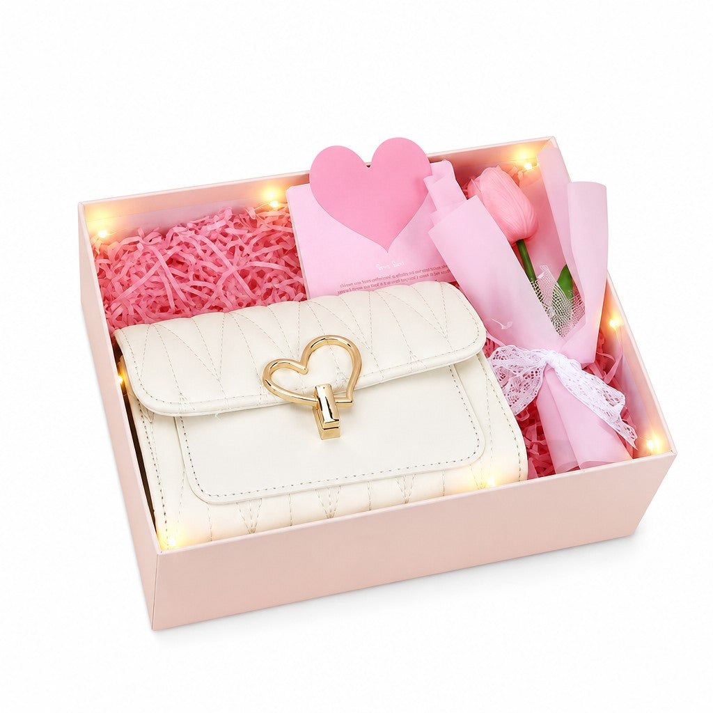 Handbag, Flower & Mini Fan Gift Set — Style 02