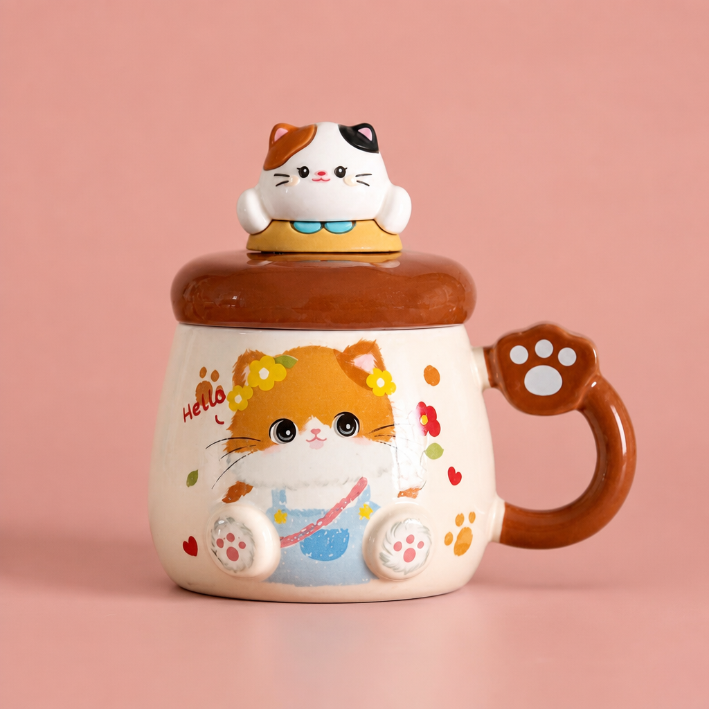 Cat Ceramic Mug — blush