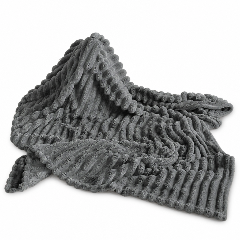 Rabbit-Fur Soft Blanket — white