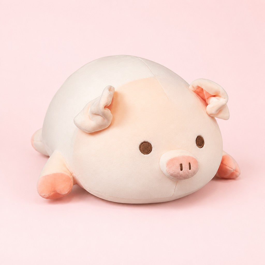 Pink Piggy Cushion Plush — blush