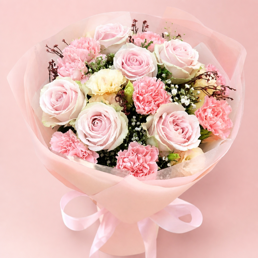Pink Velvet Charm blush background
