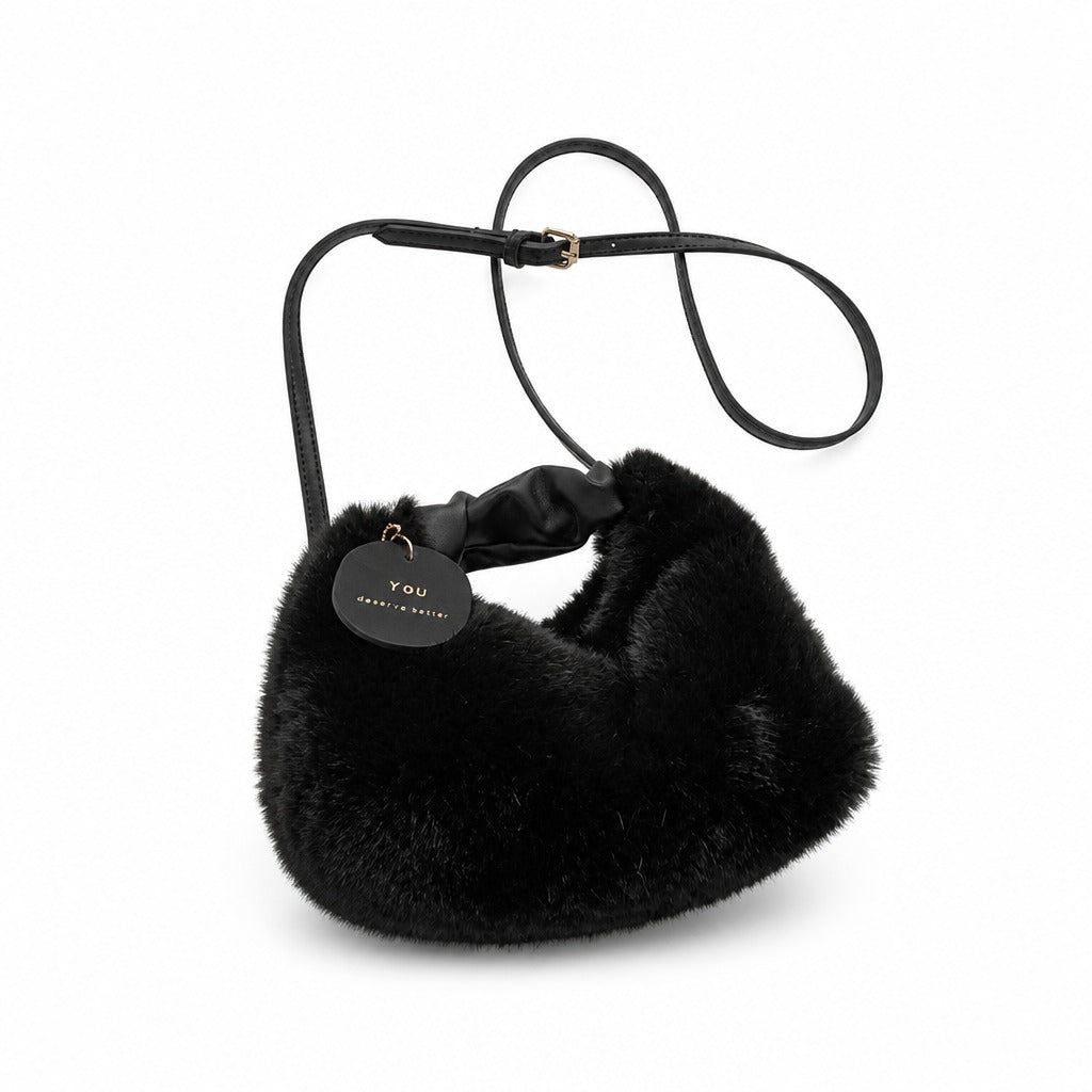 Plush Crossbody Bag — Black