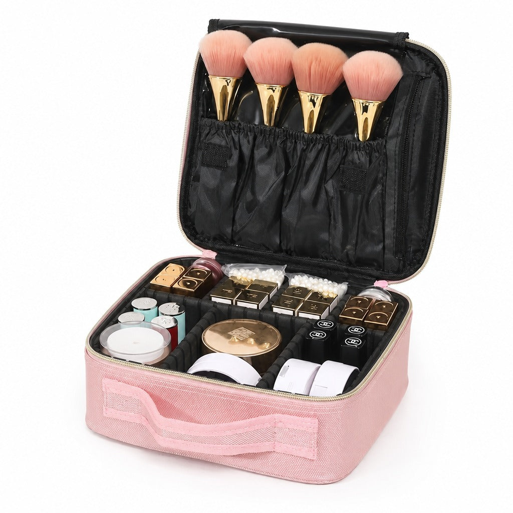 Quilted Cosmetic Pouch — Color Pink M