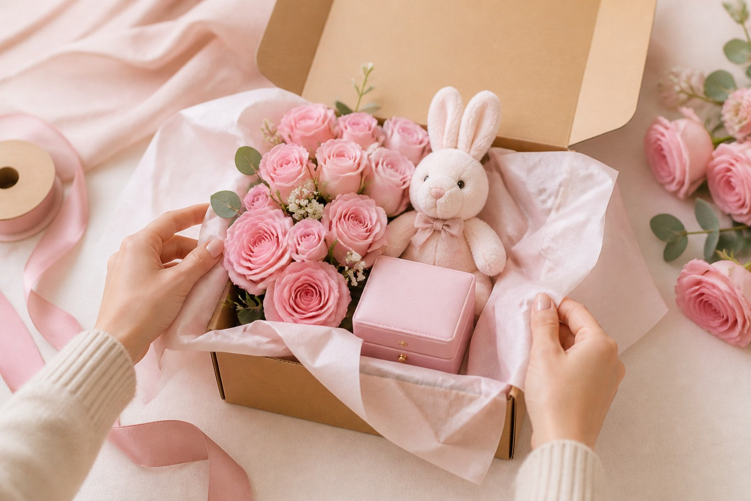 Surprise gift box packed for Bangkok delivery from overseas