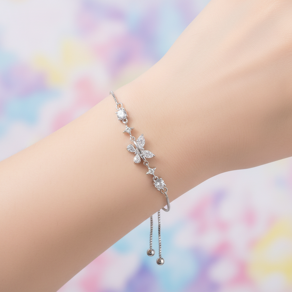 Butterfly bracelet on wrist