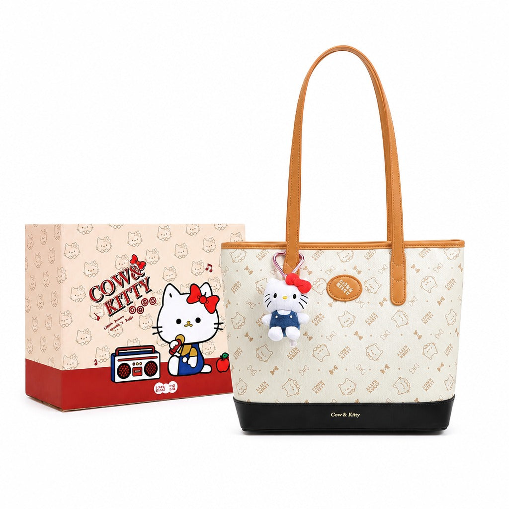 Cow & Kitty Pink Tote Bag — White white studio