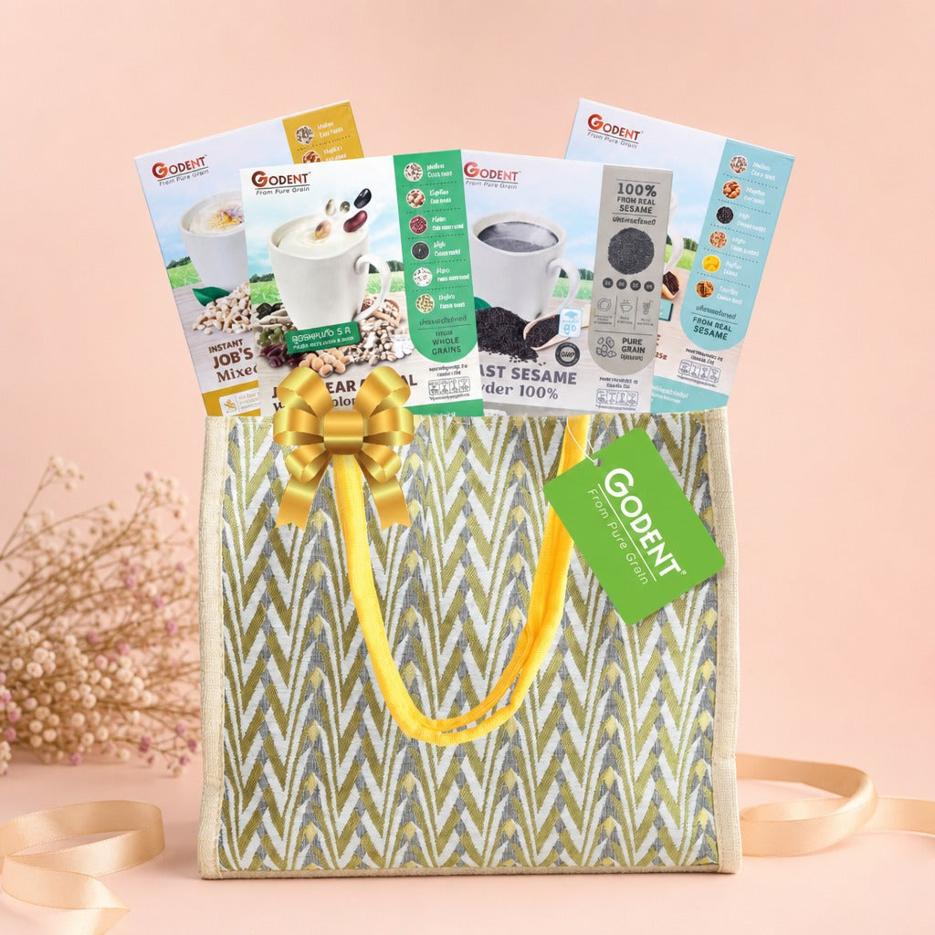 Golden Wellness Gift Set — soft blush background