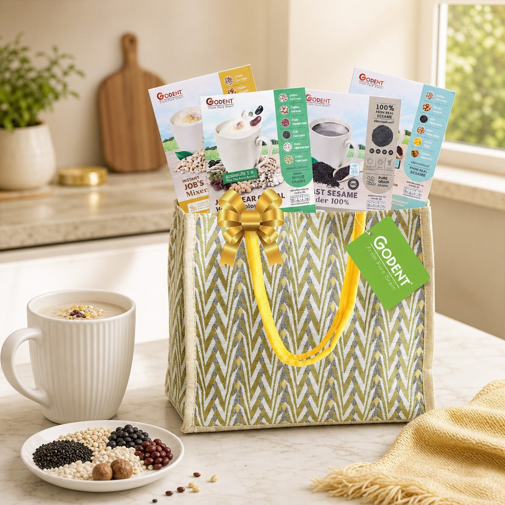 Golden Wellness Gift Set — lifestyle with drink