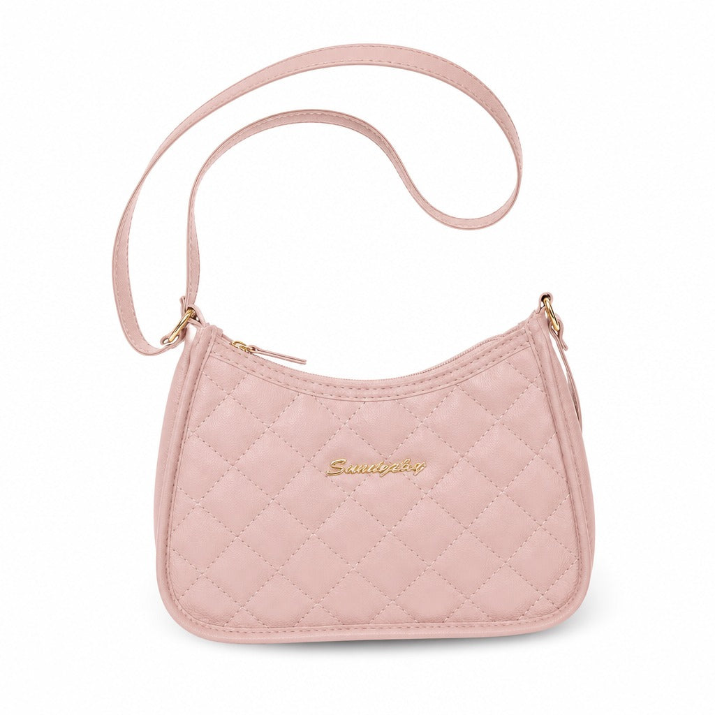 Korean Leather Shoulder Bag — Pink