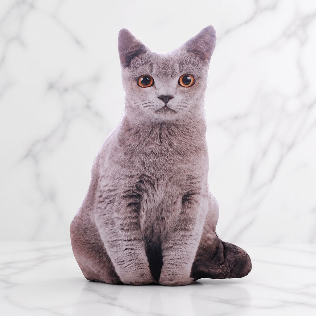 3D Cat Plush Pillow — marble
