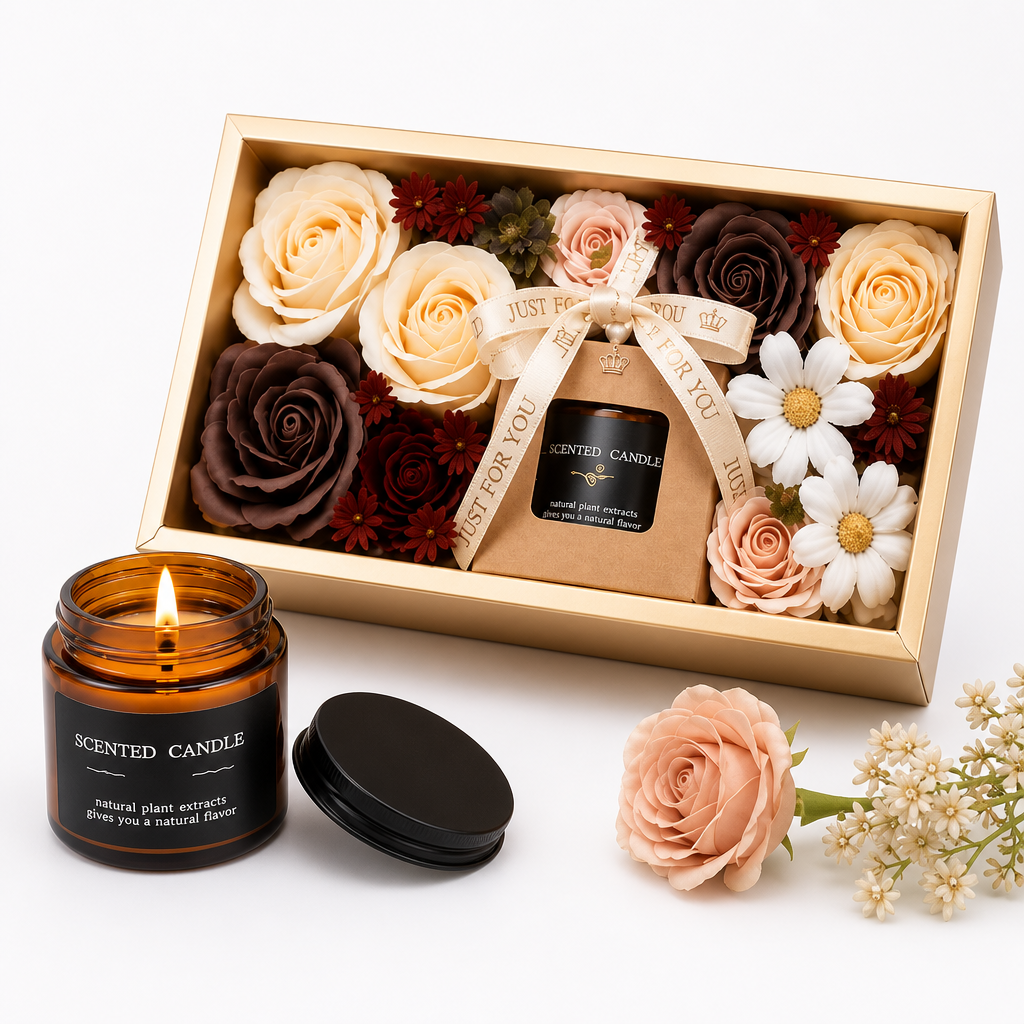 Aroma Candle Gift Set — Champagne — white studio