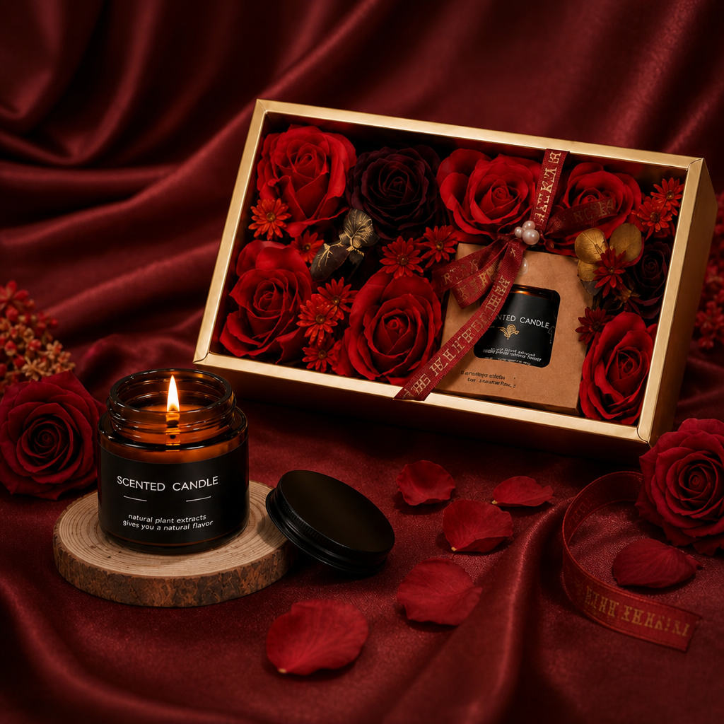 Aroma Candle Gift Set — Red Rose — lifestyle