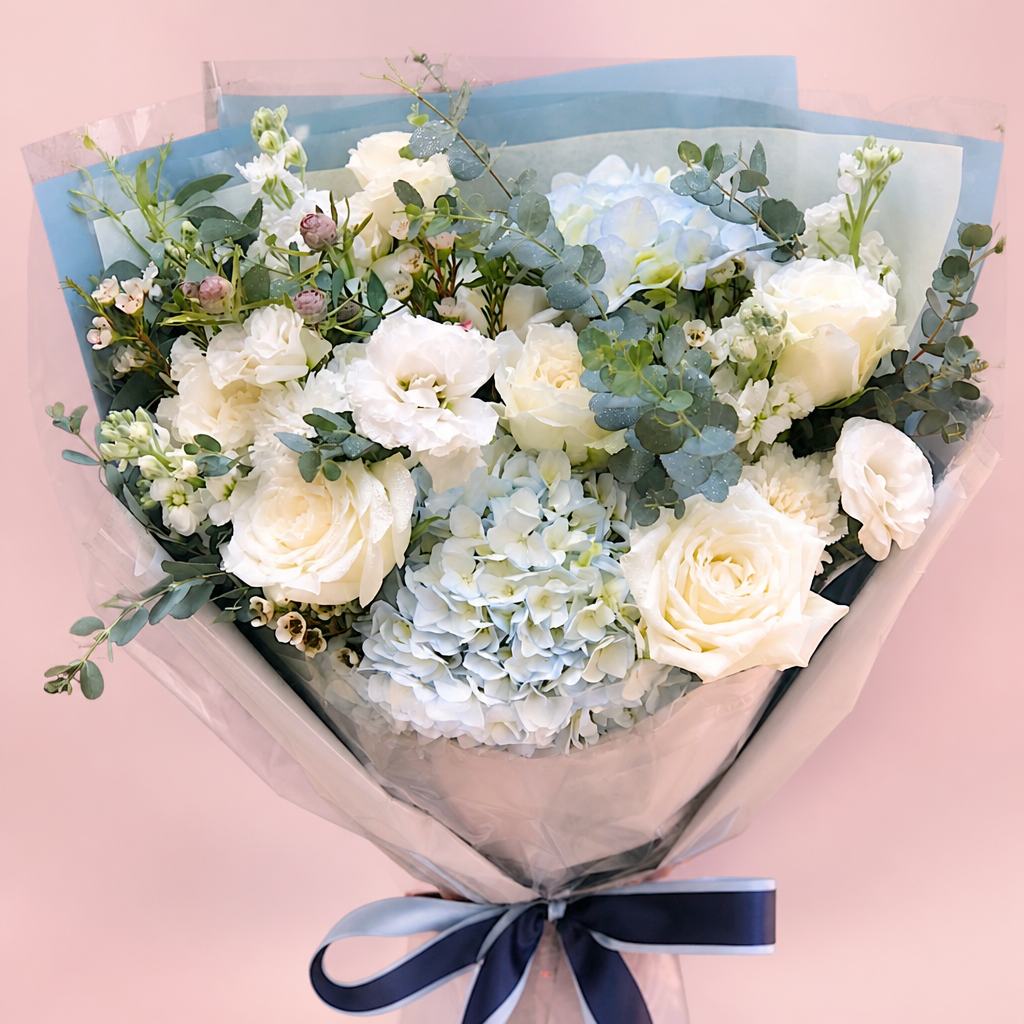 Blue Mist Serenity blush background
