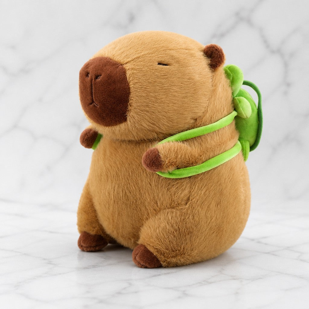 Capybara Turtle Backpack Plush Pillow — marble