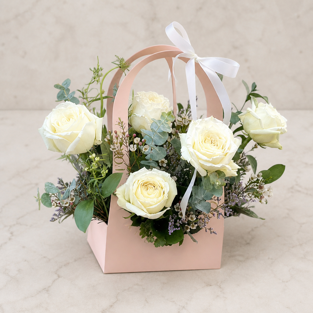 Creamy Bliss Basket marble surface