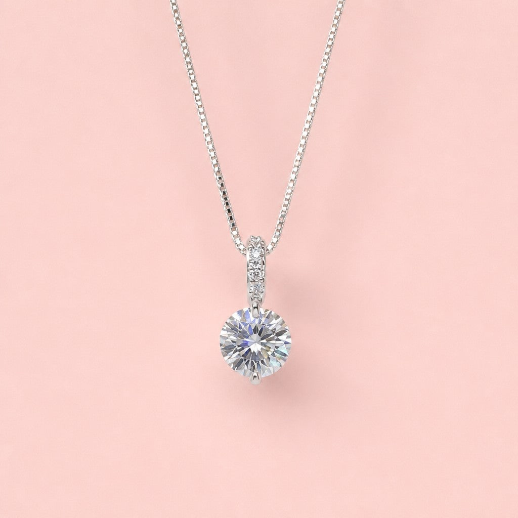 Crystal Pendant Necklace — blush