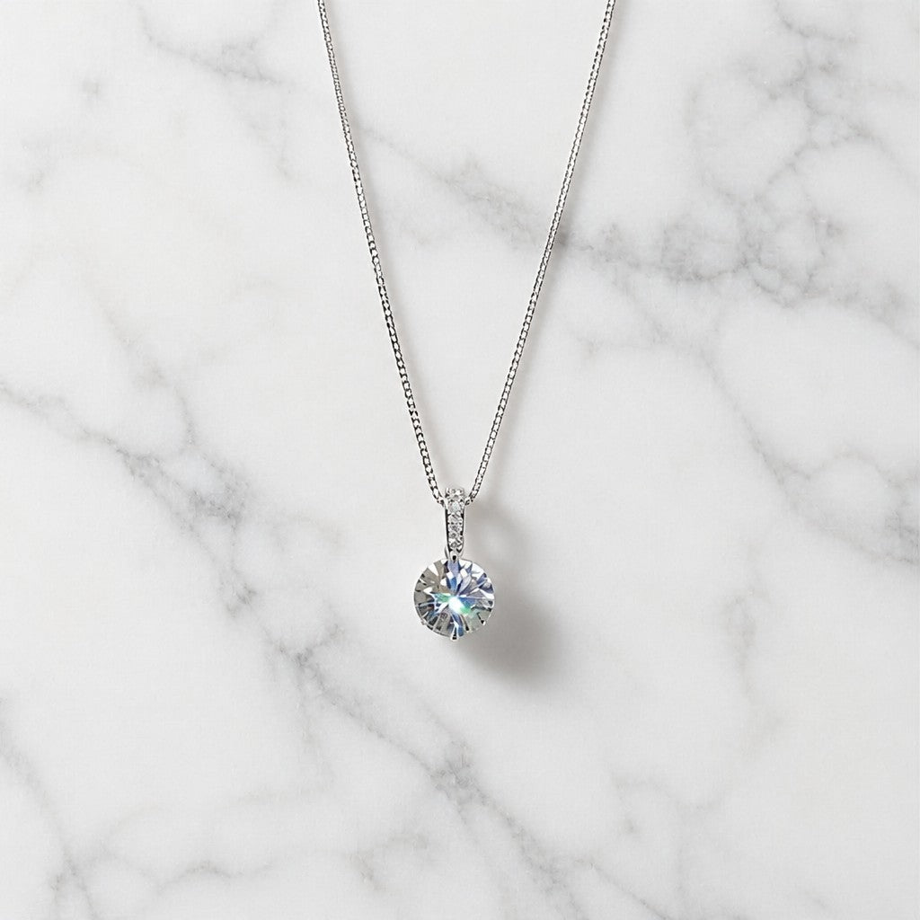 Crystal Pendant Necklace — marble