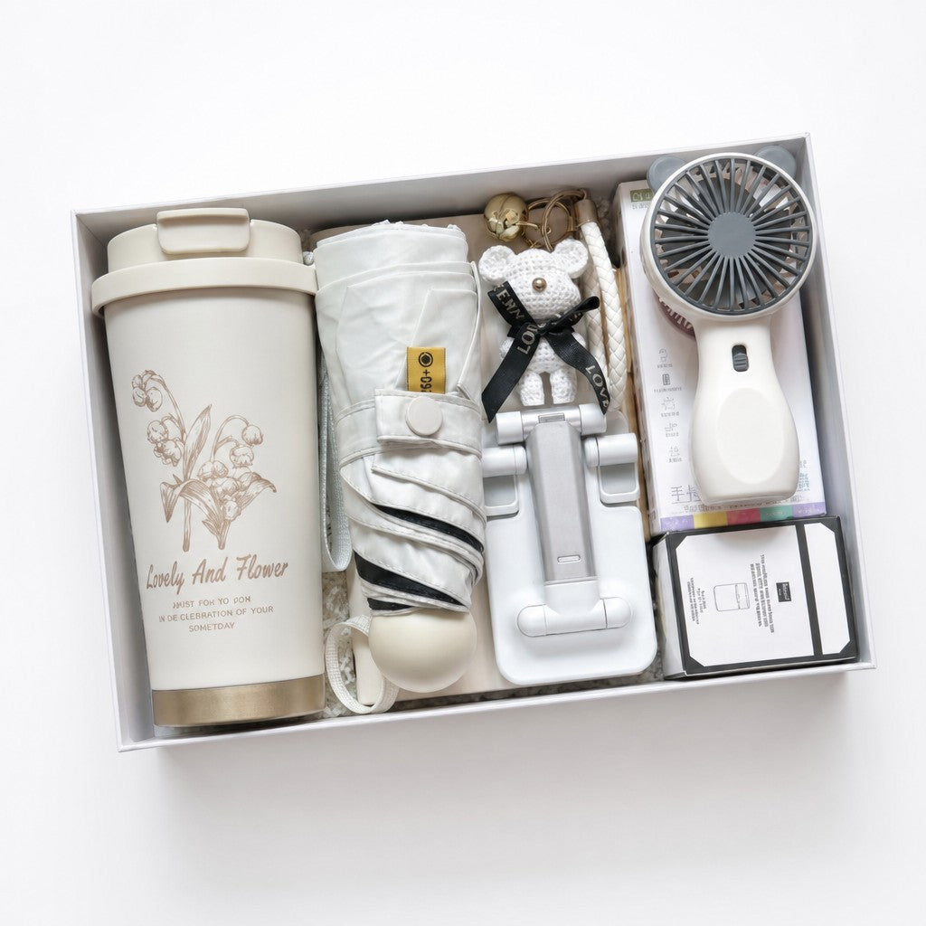 Hamper with Everyday Essentials includes — white