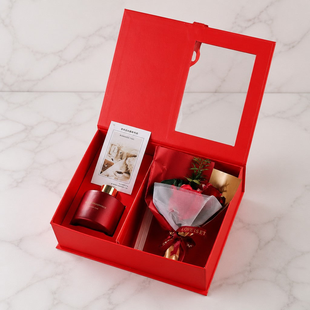 Flower & Scent Diffuser Gift Box — marble