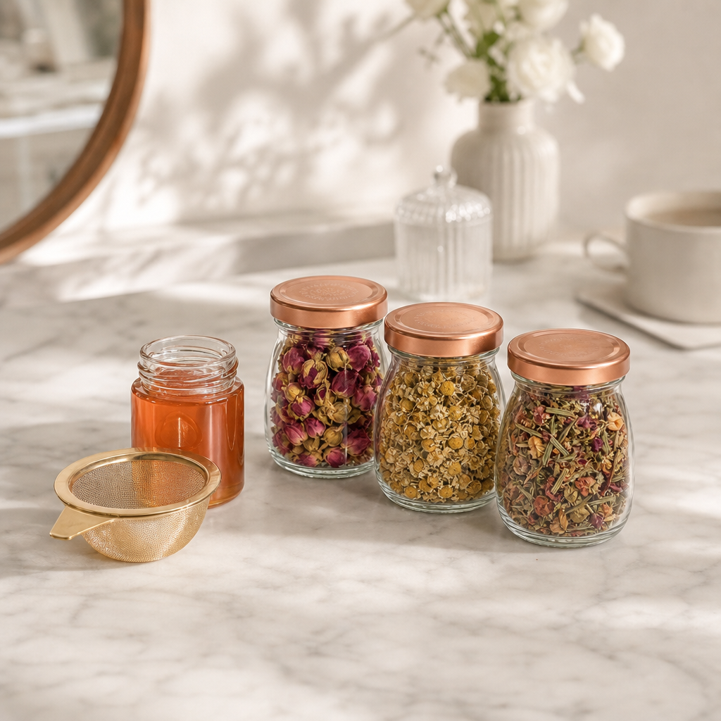 Flower Tea Gift Set — marble vanity