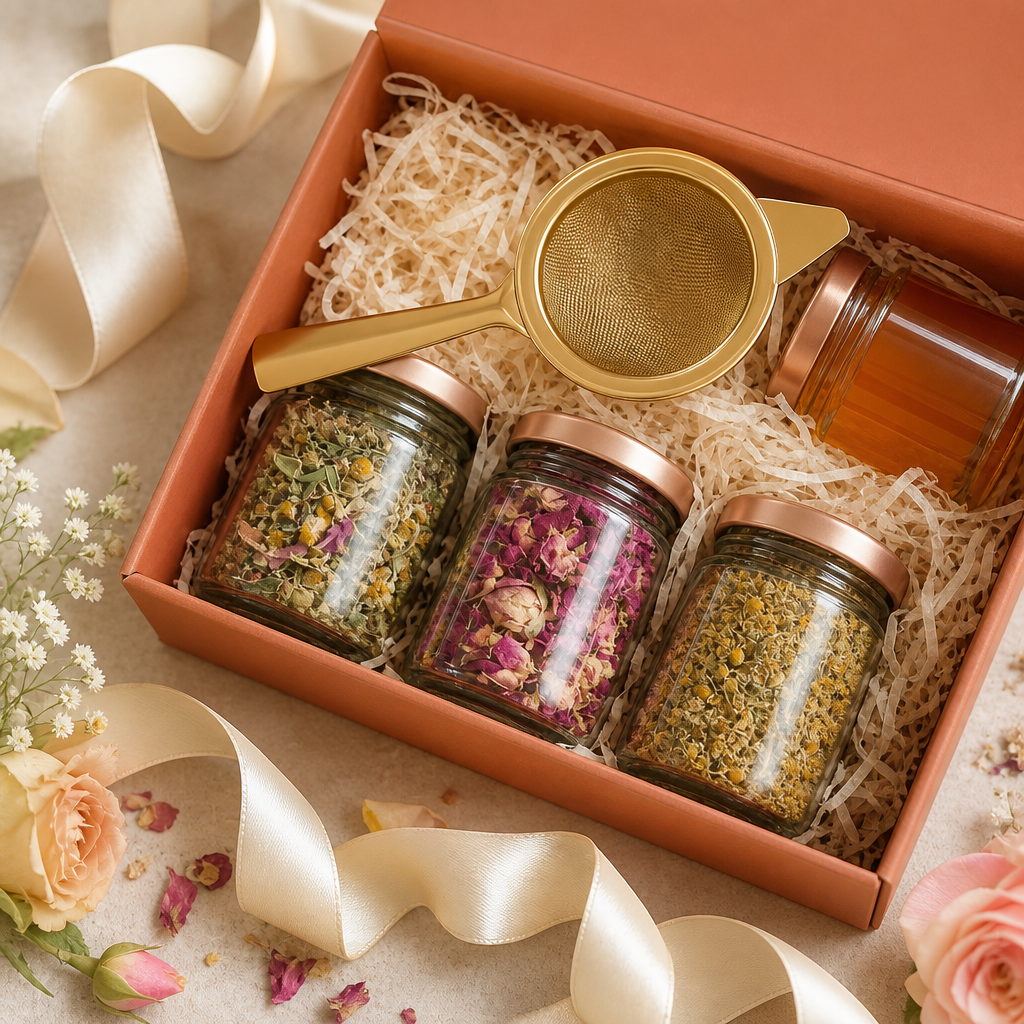 Flower Tea Gift Set — gift presentation
