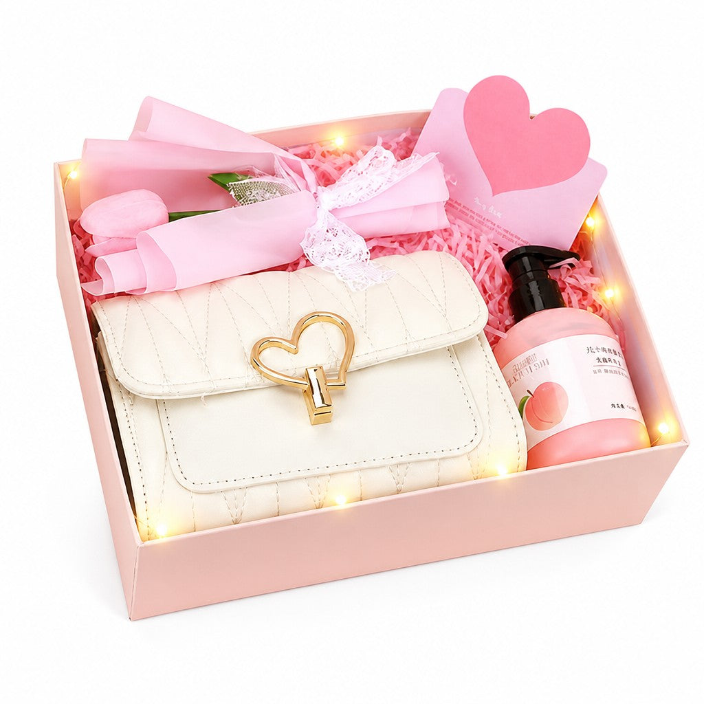 Handbag, Flower & Mini Fan Gift Set — Style 03