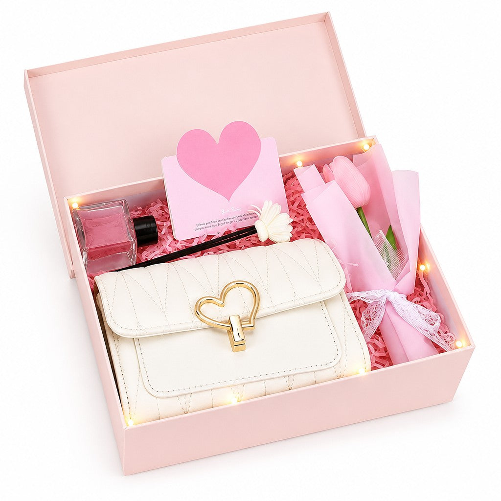 Handbag, Flower & Mini Fan Gift Set — Style 04