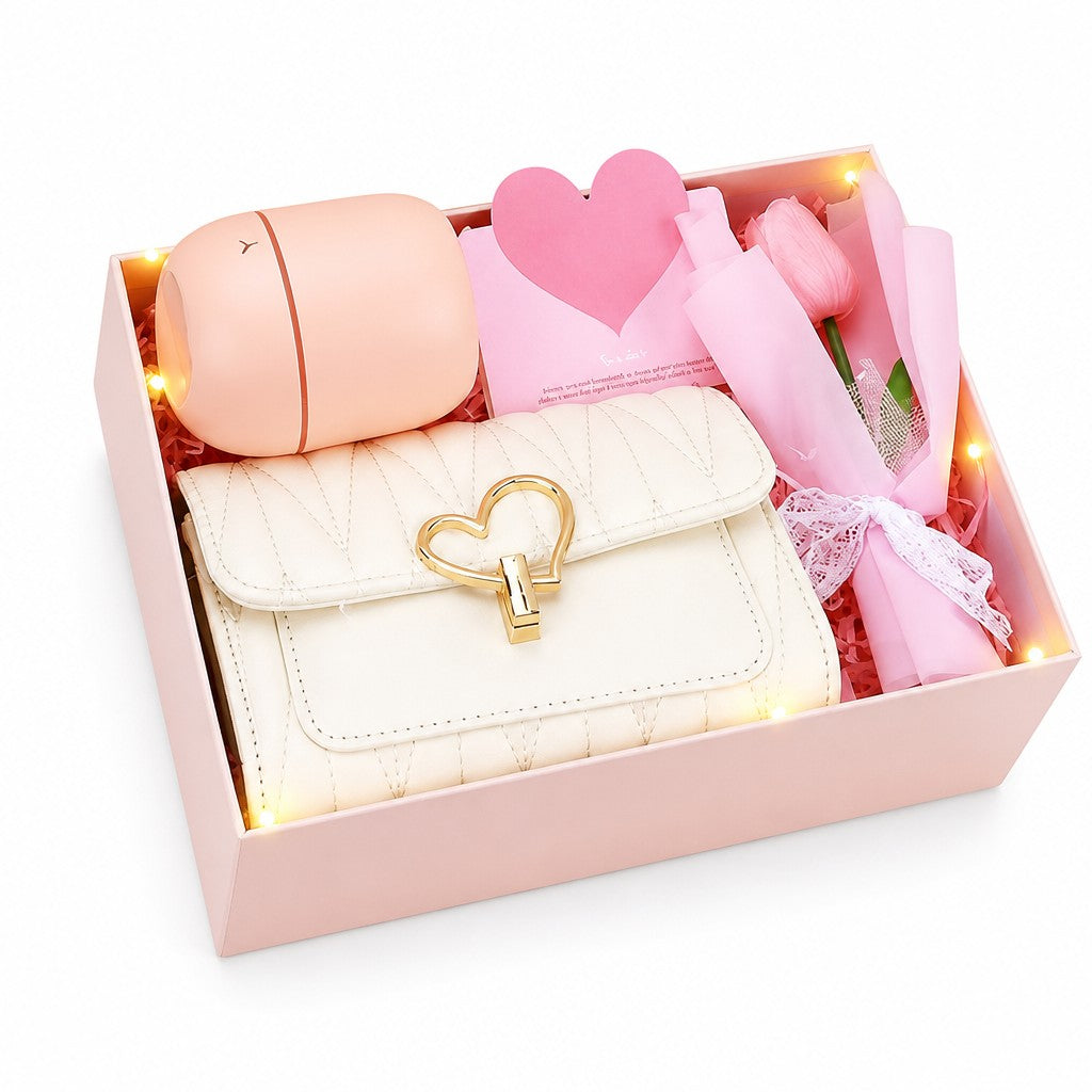 Handbag, Flower & Mini Fan Gift Set — Style 06
