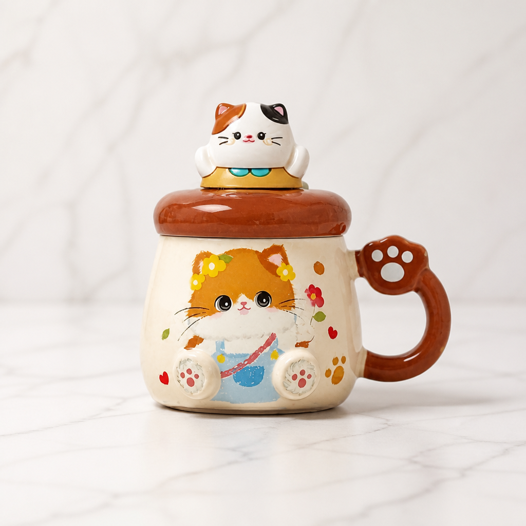 Cat Ceramic Mug — marble
