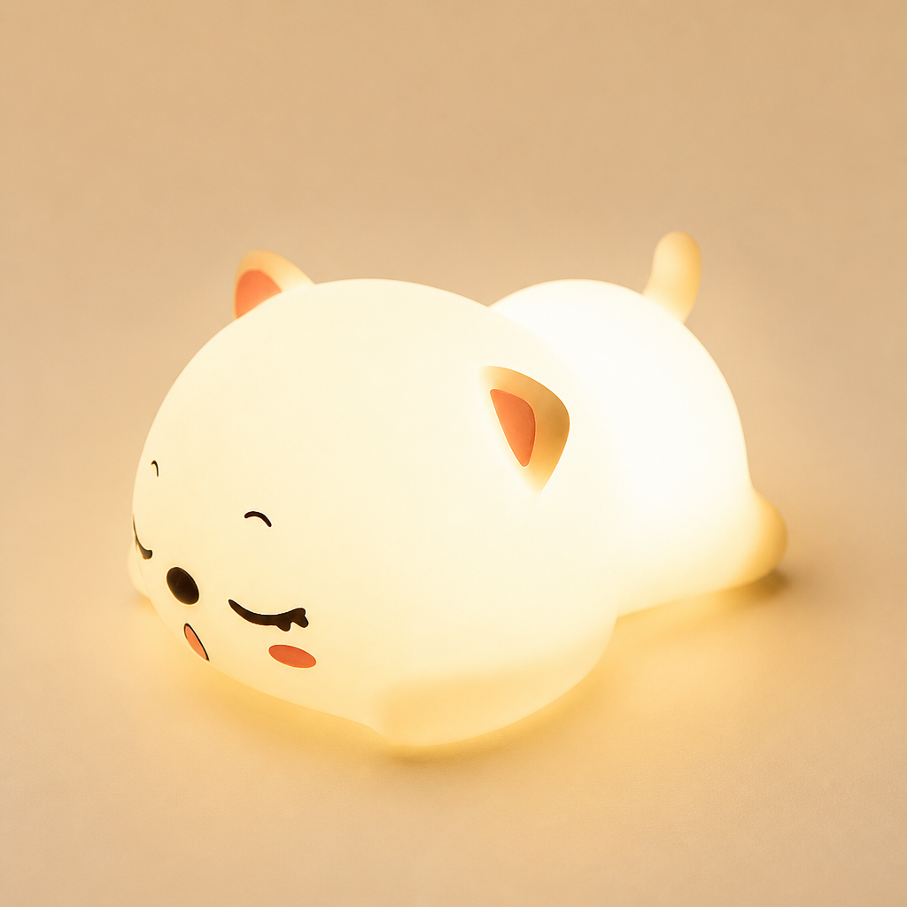 Cat Night Light — cream