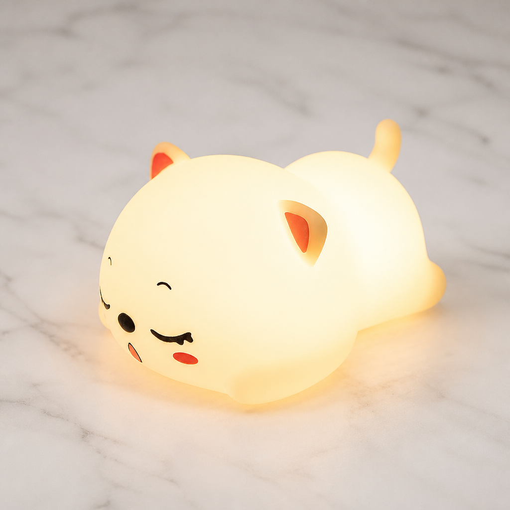Cat Night Light — marble
