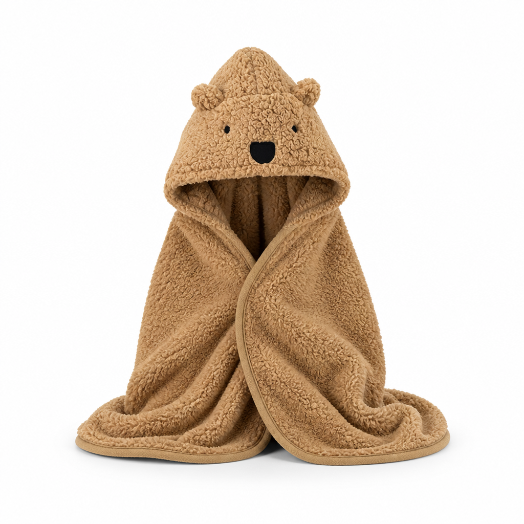 Hooded Blanket — Bear Brown