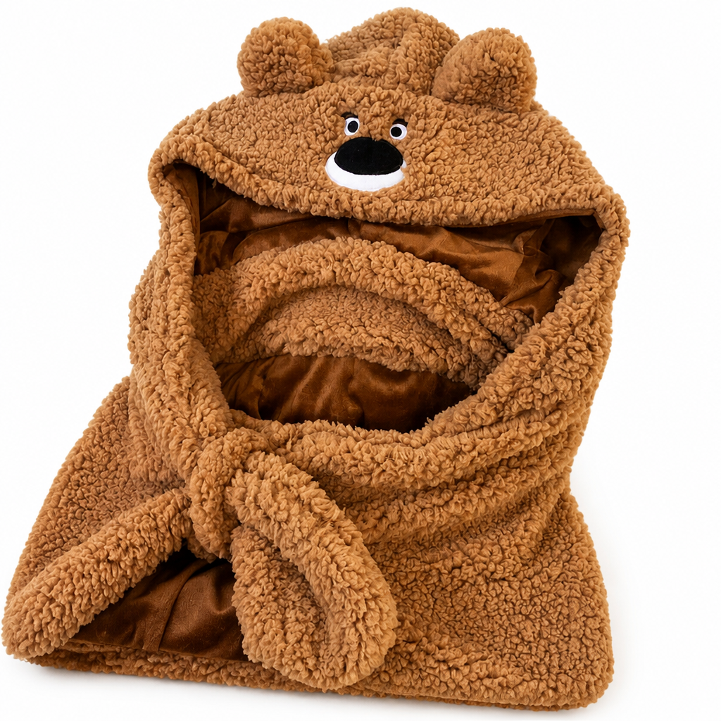 Hooded Blanket — Blanket Bear Brown