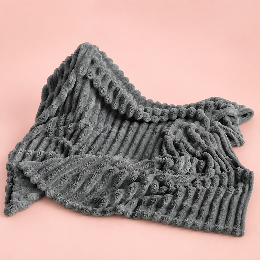 Rabbit-Fur Soft Blanket — blush