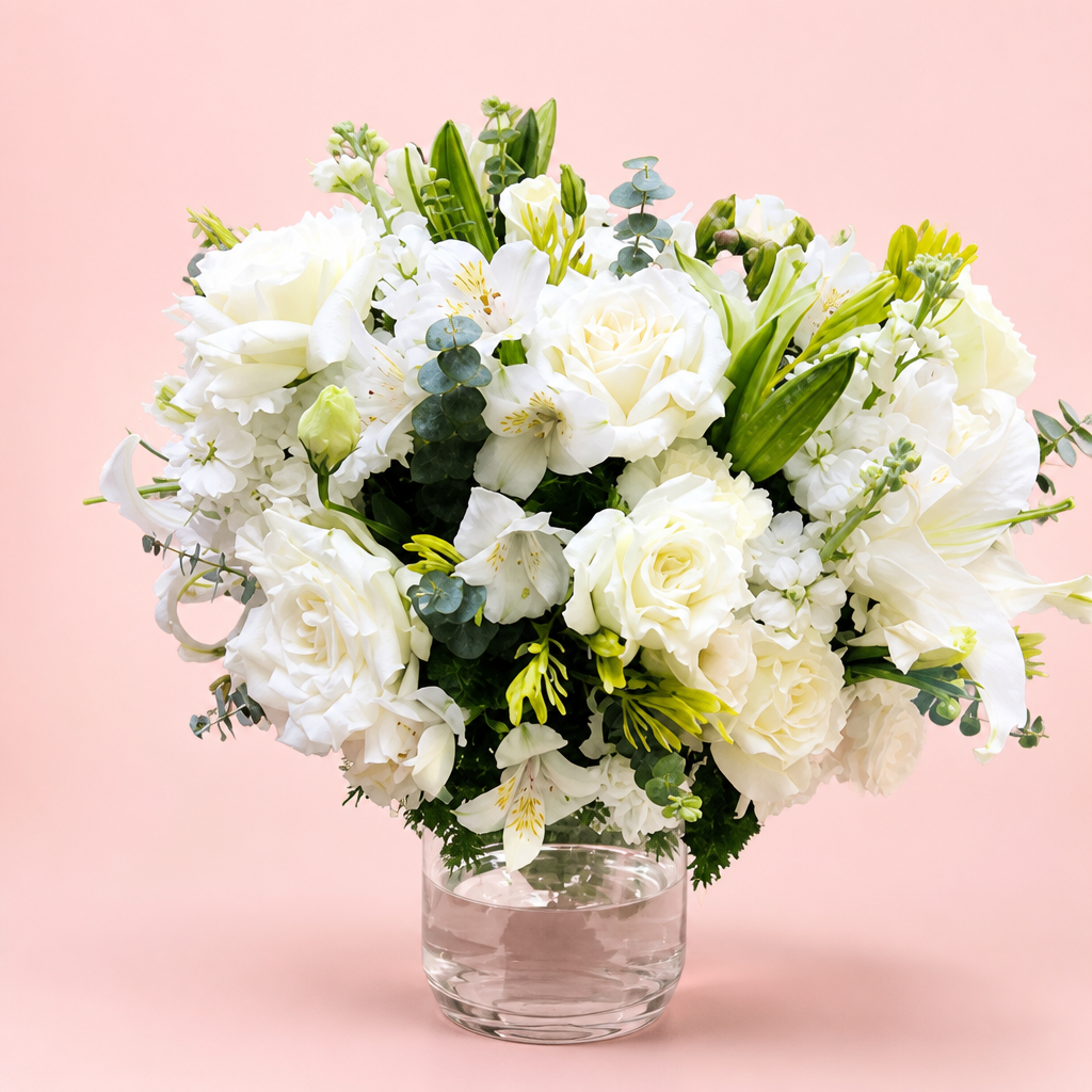 Ivory Bloom Elegance blush background