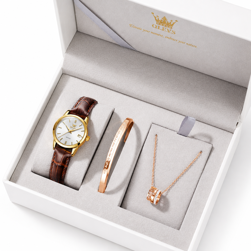 OLEVS Waterproof Women's Watch — white studio