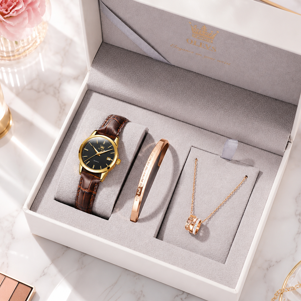 OLEVS Waterproof Women's Watch — marble vanity