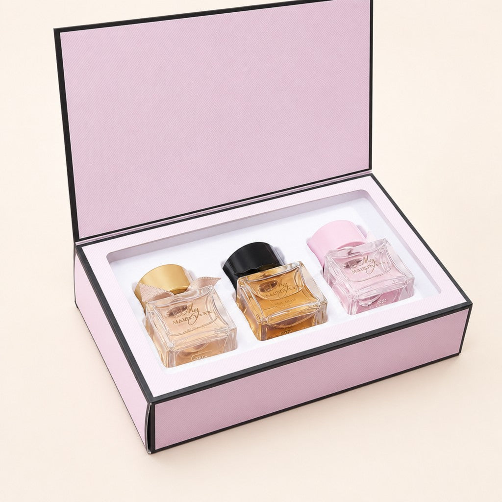Women's Floral Perfume Set (3 Bottles) — cream