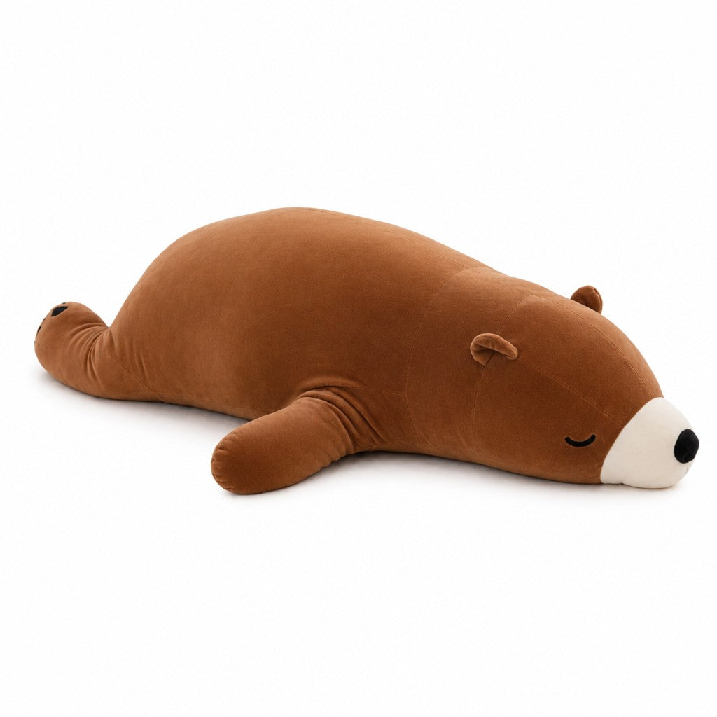 Giant Sleepy Bear Plush Toy — Brown