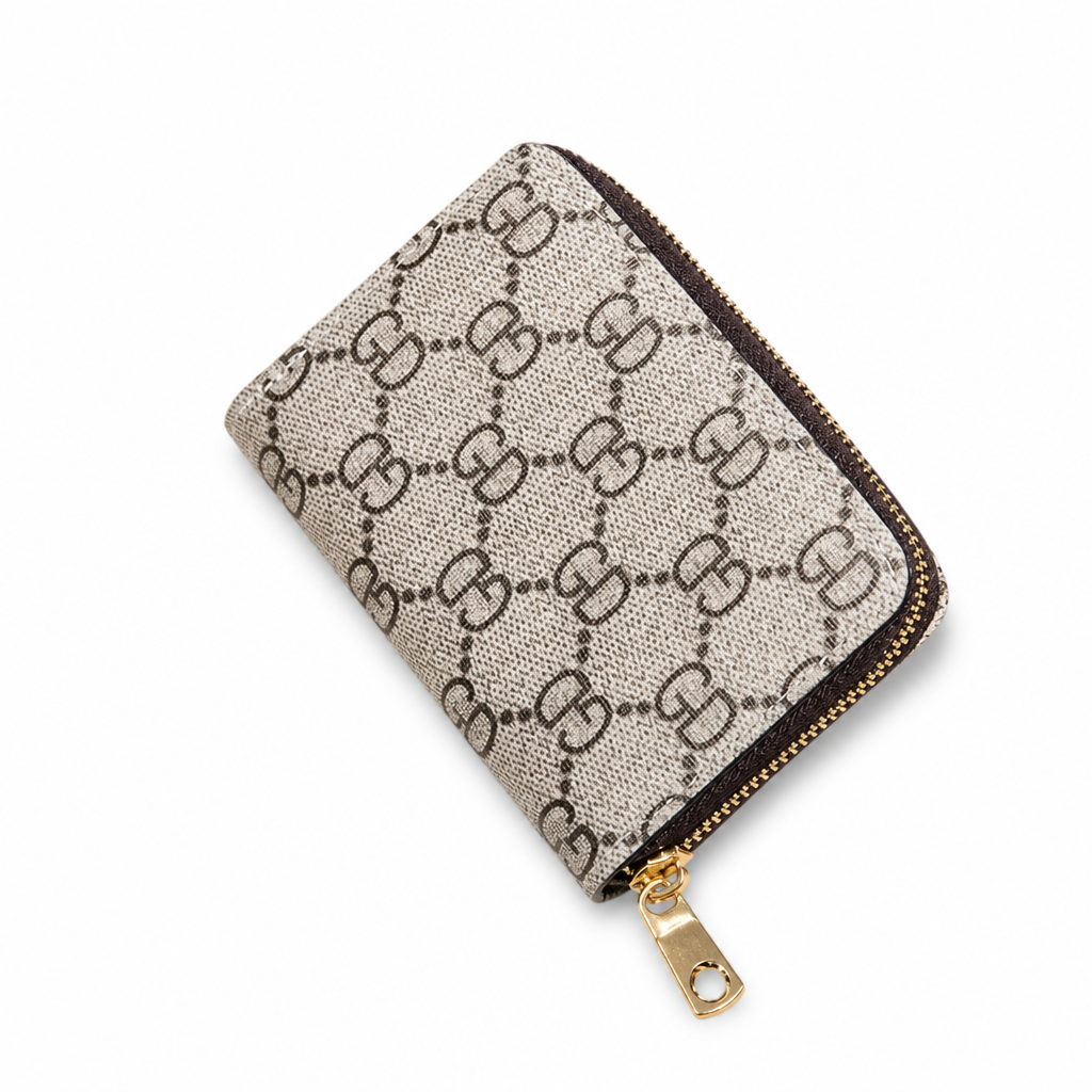 Compact Short Wallet — Grey — white studio