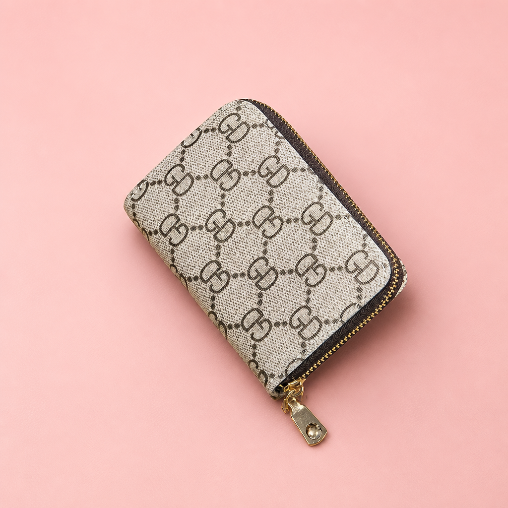 Compact Short Wallet — Grey — blush